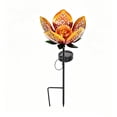 thumbnail image 3 of Lámpara solar de jardín con forma de flor y cristal craquelado | Luz decorativa LED solar para exteriores | Lámpara floral de metal para patio, jardín, camino y macizo de flores., 3 of 5