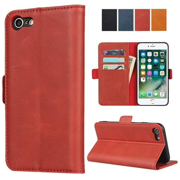Sailortech iPhone 7/8 Genuine Leather Case, iPhone SE 2020/iphone SE2 Flip Wallet Case with Stand, Card Holder,