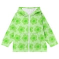 thumbnail image 4 of SGFCWSX Girls Hooded Sweatshirts Toddler Full Zip Hoodie Graphic Long Sleeve Sweatshirt Jacket Green Size 10 Years, 4 of 4