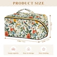 thumbnail image 4 of FORMRS Makeup Bag Travel Cosmetic Organizer for Women Fold Flat Zipper Pouch with Handle, Light Green Floral Pattern, 4 of 8