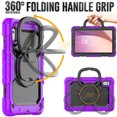 thumbnail image 3 of Case for Lenovo Tab M9 9.0 inch 2023 Released TB-310FU, 360 Rotating Stand Handle Pencil Holder Shoulder Strap Heavy Duty Shockproof Cover, Purple, 3 of 7