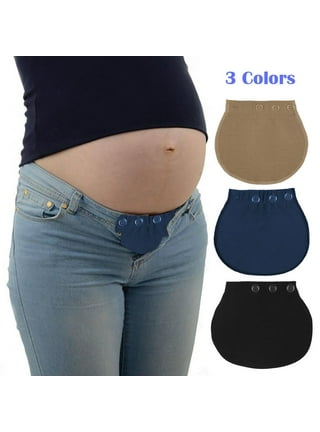TureClos Pregnancy Essential Comfortable Maternity Pants Extender  Adjustable Holes and Button Extension Waist