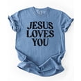 thumbnail image 7 of Jesus Loves You Shirt for Women Christian Faith Easter Inspirational Distressed Tee Blue Jean Shirt Adult Small, 7 of 7