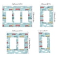 thumbnail image 2 of Yayeee Rocker Switch Wall Plate 3-Gang 6.5"x4.6" Home Decorative Outlet Cover, Blue Trains Pattern, 2 of 6