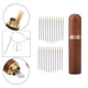 thumbnail image 5 of Estuche de madera para agujas con 24 agujas autoenhebrables para guardar artículos hechos a mano. Brown_Golden agujas, 5 of 9