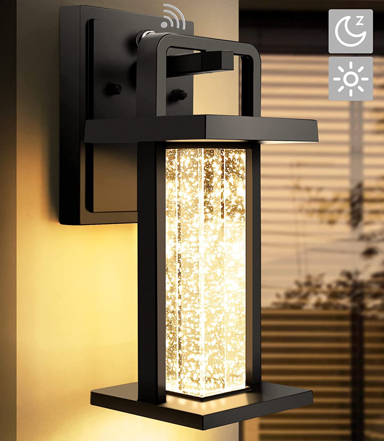 Modern Dusk to Dawn Outdoor Wall Lighting LED Porch Light Fixture Wall
