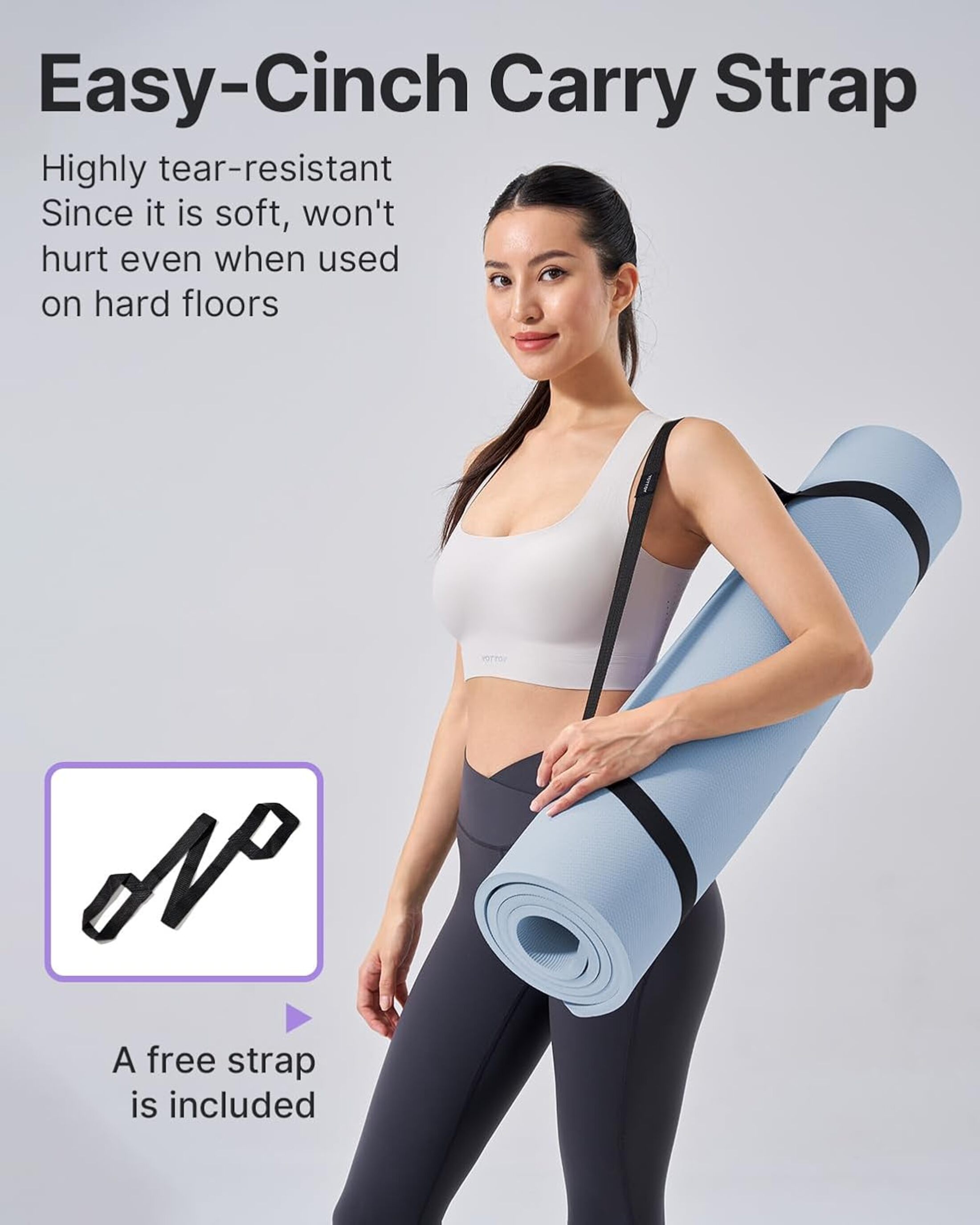 YOTTOY Extra Thick Yoga Mat 72x24 with Strap photo 4