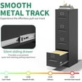 thumbnail image 6 of File Cabinet, 4 Drawers Vertical File Cabinets with Lock for Home Office,Heavy Duty Office Steel Filing Cabinet for Hanging Letters/Legal/A4, Assembly Required,Black, 6 of 7