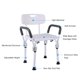 thumbnail image 5 of Silla de ducha Irfora Banco de ducha de aleación de aluminio con reposabrazos y respaldo Taburete de ducha antideslizante Silla de ducha ajustable con orificios de drenaje Asiento de ba Irfora Silla de ducha, 5 of 5