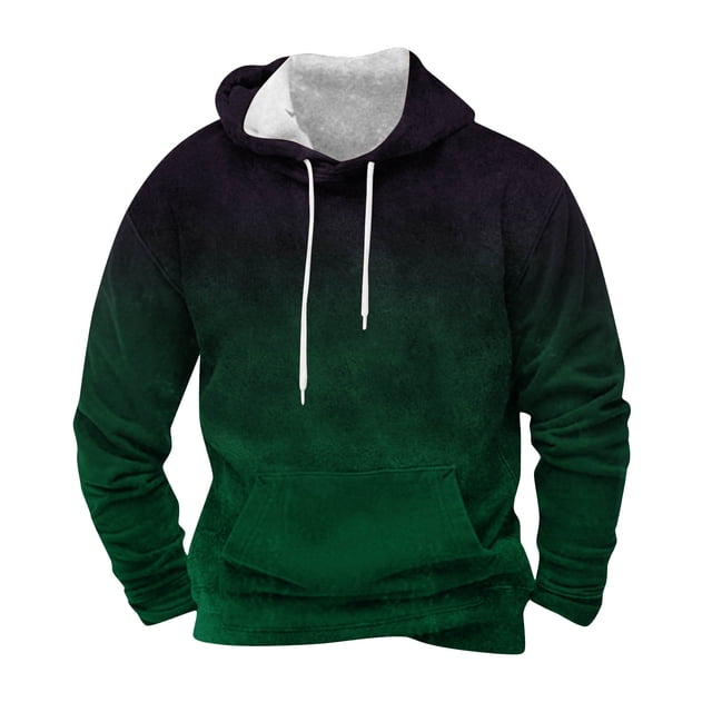 Sudadera con capucha para hombre, blusa con capucha y estampado de degradado de color, blusa de poliéster para hombre