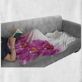 thumbnail image 6 of Spa Soft Flannel Fleece Throw Blanket, Blossoming Orchid Branch Exotic Nature with Feng Shui Elements Spa Garden Botany, Cozy Plush for Indoor and Outdoor Use, 50" x 70", Multicolor, by Ambesonne, 6 of 6