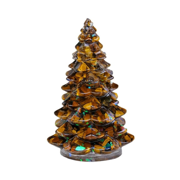 Christmas Tree Figurine Crystal Christmas Tree Decoration Resin Crystal Christmas Tree Beautiful Unique Xmas Christmas Decoration Xmas Ornament for Fireplace Tabletop Centerpiece with Gift Box