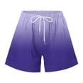 thumbnail image 4 of YYDGH Womens Elastic Waist Casual Drawstring Shorts Summer Beach Shorts Comfy Short Pants with Pockets Purple Blue S, 4 of 5