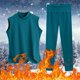thumbnail image 4 of Gibobby Ropa interior deportivo hombre Camisas térmicas sin mangas para mujer Cuello redondo Forro polar Camisetas sin mangas térmicas Chaleco Tops de invierno Tops delgados（Azul， XXL), 4 of 5