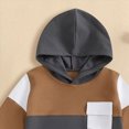 thumbnail image 4 of Xudanell Baby Boy Clothes 6 9 12 18 24 Months 2T 3T Hooded Sweatshirt Top Contrast Colors Elastic Waist Pants 2Pcs Outfits Fall Winter Suit, 4 of 6