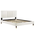 thumbnail image 5 of Platform Bed Frame, Tufted, King, White, Velvet, Mid Century Bedroom, Modern Contemporary Boutique HB35636, 5 of 8