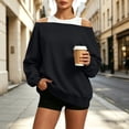 thumbnail image 2 of Cmtiyu Sweatshirts for Women Oversized Long Sleeve Crew Neck Pullover Tops Casual Loose Fit Off the Shoulder Sweatshirts S-XL, 2 of 9