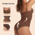 thumbnail image 3 of Shapewear, Bodysuit for Women, Tummy Control Bodysuit with Adjustable Straps, Seamless Snatched Body Shaper (Black, M/L), 3 of 7