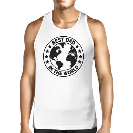 World Best Dad Mens White Cotton Tank Top Fathers Day Gift For (Top Ten Best Cameras In The World)