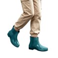 thumbnail image 3 of FRSASU Women's Waterproof Ankle Rain Boots Glossy Short Rubber Outdoor Work Garden Rain Shoes Green, 3 of 7