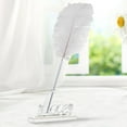 thumbnail image 4 of veasfak Plume Blanche Stylo avec Signe d'Amour Ensemble de Porte-Stylo pour Livre d'Or de Mariage, 4 of 7