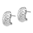 thumbnail image 2 of 14K White Gold Earring Button Women'S 17 mm 11 Polished Quilted Omega Back Post Earrings, 2 of 3
