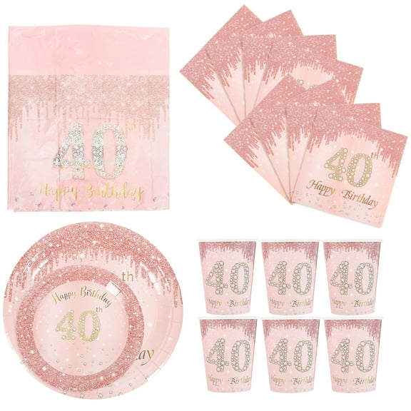 unbranded 1 Set of Glittering Paper Plates Napkins Tablecloth Party Tableware Set Party Dinnerware Kit