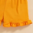 thumbnail image 5 of 6T Girls Clothes Summer Toddler Girl Clothes Solid Color Ruffle Sleeve Top+Floral Shorts Cute Toddler Girls Summer Outfits 2Pcs Clothing Set, 5 of 9