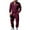 #108-Wine, variant on Yusimy Men's Fleece-Lined 2-Piece Cargo Set Half-Zip Zip-Up Stand-Up Collar Pocket Jogger Pants Casual