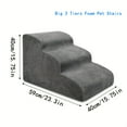 thumbnail image 1 of Dog Stairs 3/4 Steps High Density Foam Dog Stairs Ramps, Non-Slip Pet Steps For Older Dogs, Dog Ramp For Couch, 1 of 4