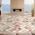 thumbnail image 2 of Design&I 9'x12' Washable Area Rug Pink Covering Geometric Interlocking Grid Pastel Argyle Blush for Great Room, Large Living Giant Skid-Resistant, 2 of 7