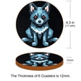 thumbnail image 3 of Pixel Dog 6PCS Microfiber Leather Round Coasters, 11x11 cm/4.3x4.3 in - Set of 6 Drink Coasters for Home and Office Use, 3 of 6