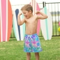 thumbnail image 4 of FORMRS Boys Swim Trunks Quick Dry Mesh Liner Boardshorts Sizes XS-XL, Neon Starfish Pattern, 4 of 7