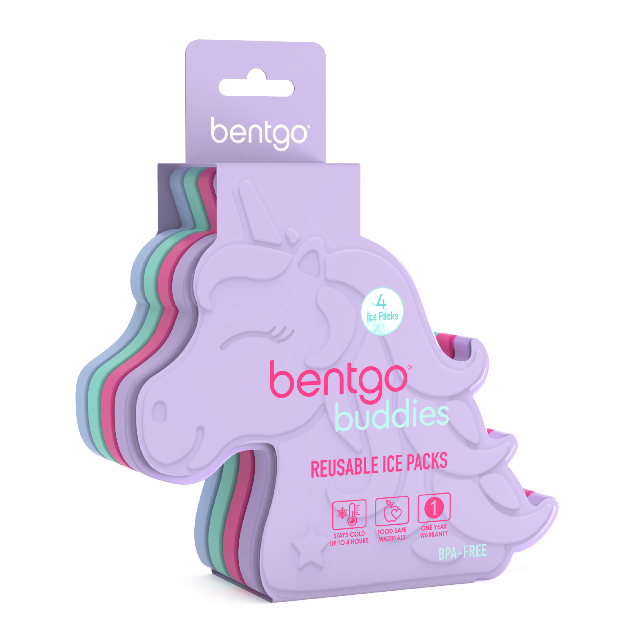 Bentgo Buddies Reusable Ice Packs - 4-Pack Unicorn photo 6