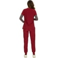 thumbnail image 3 of Scrubs for Women Set - Stretch V-Neck Scrub Top & Jogger Pant with 8 Pockets, 3 of 6