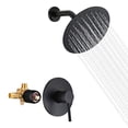 thumbnail image 1 of sumerain Matte Black Shower Faucet Set Pressure Balance Cartridge, 8 Inches Rain Shower Head, with Non-return Check Valves, 1 of 4
