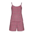 thumbnail image 6 of jobturf Lounge Sets for Women Summer Fashion Plaid Pajama Set Spaghetti Straps Scoop Neck Tank Tops and Shorts Matching Pjs 2 Piece Outfits, 6 of 8