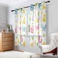 thumbnail image 2 of Yayeee Window Curtains Light Filtering 63"x52" Grommet Panel Pair Home Living Room Decor, Colorful Easter Eggs, 2 of 7