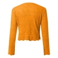 thumbnail image 5 of Women's Crochet Beach Cover Up Long Sleeve V Neck Swim Shirt Sheer Knit Bathing Suit Cover Up for Summer Beach Pool Swimwear, 5 of 5