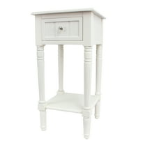 Decor Therapy Simplify 1-Drawer Accent Table, Narrow End, 28" x 14" x 14" -  White