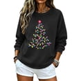 thumbnail image 4 of HOMBOM Womens Christmas Sweatshirt Crewneck Long Sleeve No Hood Christmas Tree Print Pullover Lightweight Loose Casual Fall Winter Tops, 4 of 6