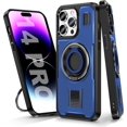 thumbnail image 1 of For Iphone 14 Pro Case, With 360° Rotatable Stand And Ring, Breathable, Shockproof Drop Proof, Military-Grade Protection Case For Iphone 14 Pro (6.1 Inch), Blue[L1887], 1 of 5