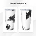 thumbnail image 3 of KLL Monochrome Flying Ravens Print 40oz Stainless Steel Insulated Car Cup with Spillproof Lid - Keep Your Drink Hot or Cold on the Go-Straw Three-piece Set, 3 of 8
