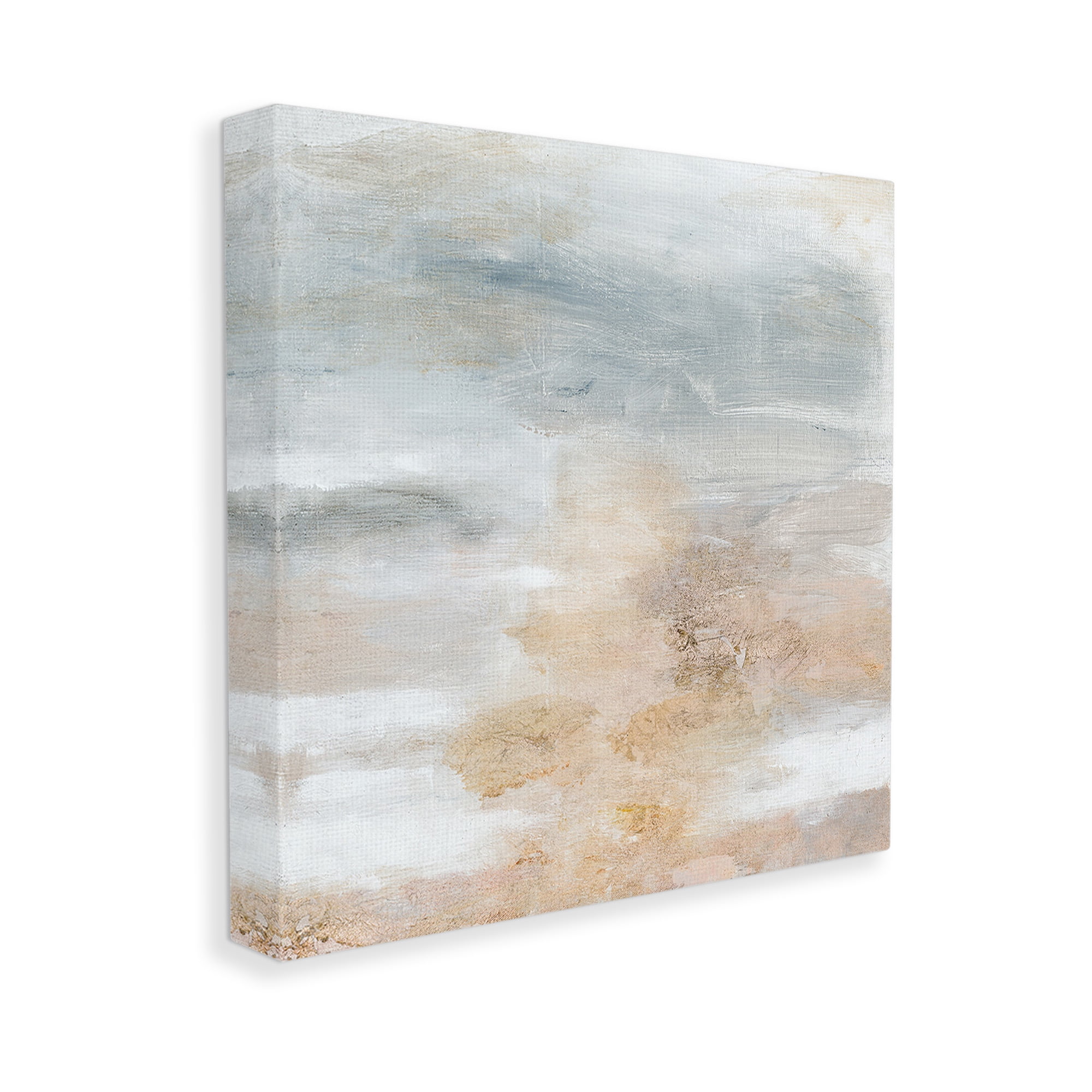 Stupell Industries Subtle Beige Abstraction Abstract Painting Gallery Wrapped Canvas Art Print Wall Art, 17 x 17
