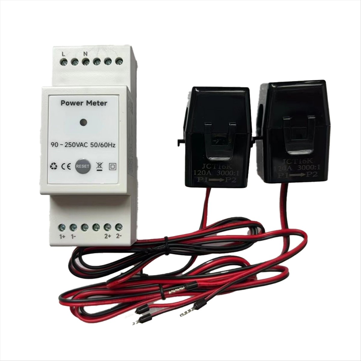 Tuya Smart Life WiFi Energy Meter Bidirectional 2 Channel Din Rail with 120A CT App Monitor Export and Import Power