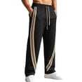 thumbnail image 3 of Joggers for Men Color Block Loose Fit Casual Elastic Waist Drawstring Pants Outdoor Straight Leg Fitness Pants Solid Color Lounge Joggers with Pockets, 3 of 6