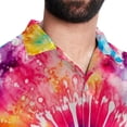 thumbnail image 5 of tie dye40 Men's Casual Poplin Printed Button Down Short Sleeve Summer Beach Shirts - Unisex, 5 of 6