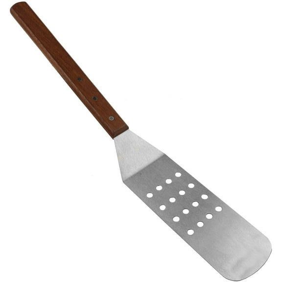 Allied Metal 20-Inch Wood-and-Stainless-Steel Turner with Perforations