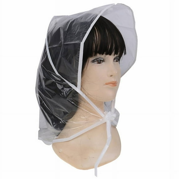 1Pcs Protect Hairstyle Rain Hat Plastic Bonnet for Women and Lady Clear