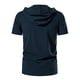 thumbnail image 2 of Camisas Para Hombre Camiseta de manga corta con cordón y capucha Vintage de lino y algodón para viajes de ocio de primavera y verano para hombre (Navy, XL), 2 of 7